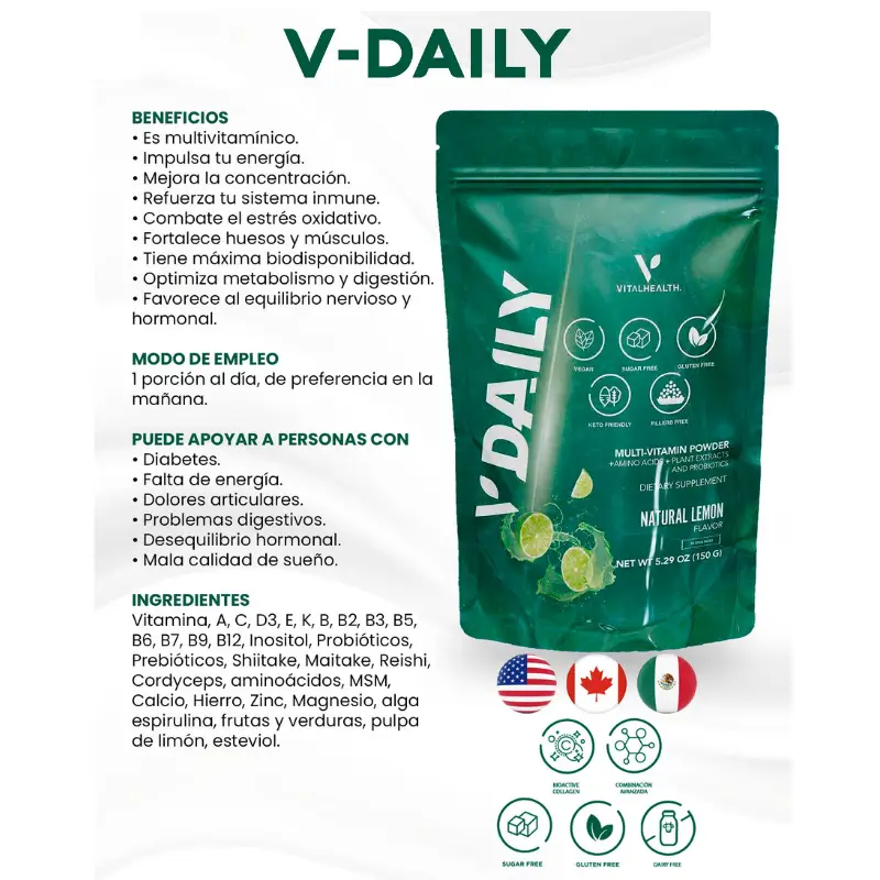 V-DAILY|Probióticos-Prebioticos-Vitaminas-Minerales-Aminoacidos's photo #1